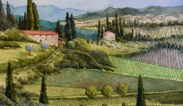 NEW! ONLINE - Wine and Vineyards in Watercolor