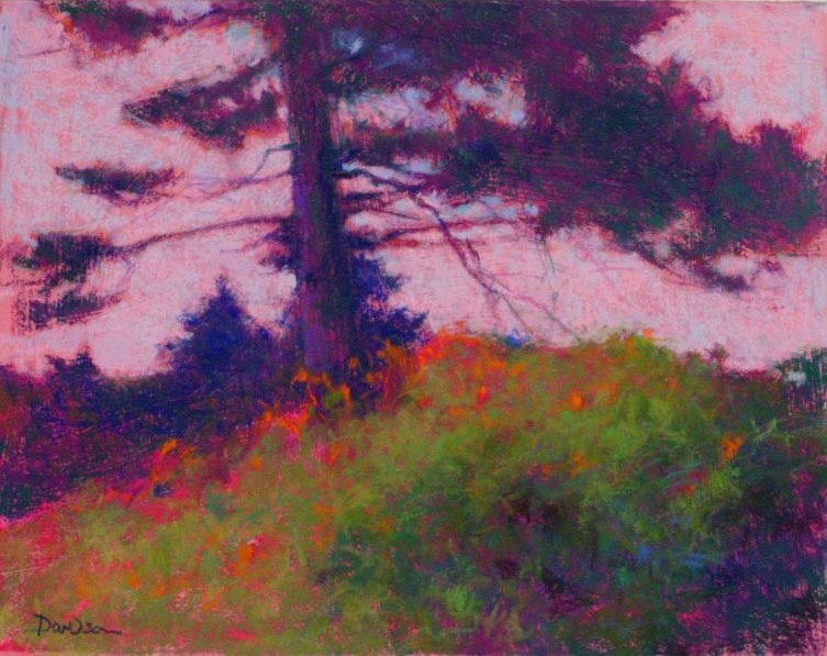 Studio Landscape Painting with Oil & Pastel