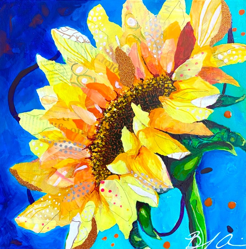 Floral Paper Collage: Playful Exploration in Painted Papers