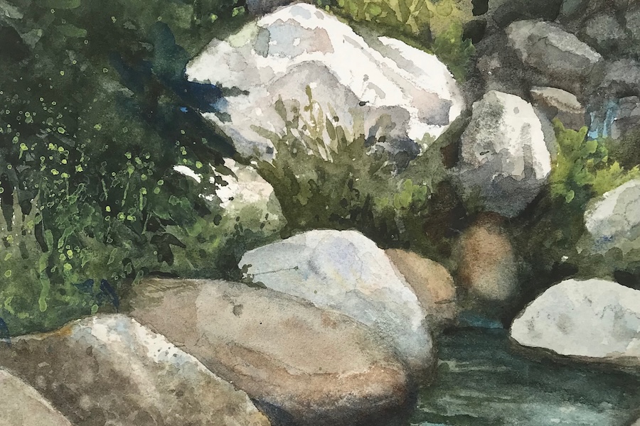 Rocky Streams in Watercolor