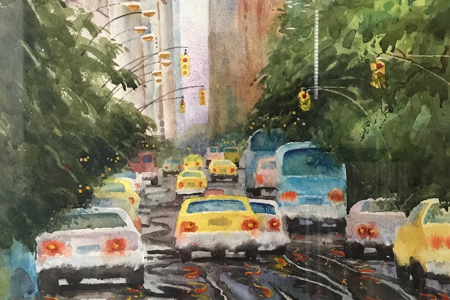 April Showers in Watercolor