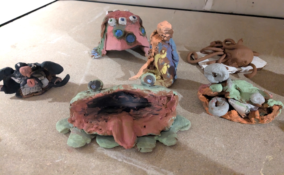 Ages 6-7 | Creativity in Handbuilding: Monsters Sculptures & Self Portraits