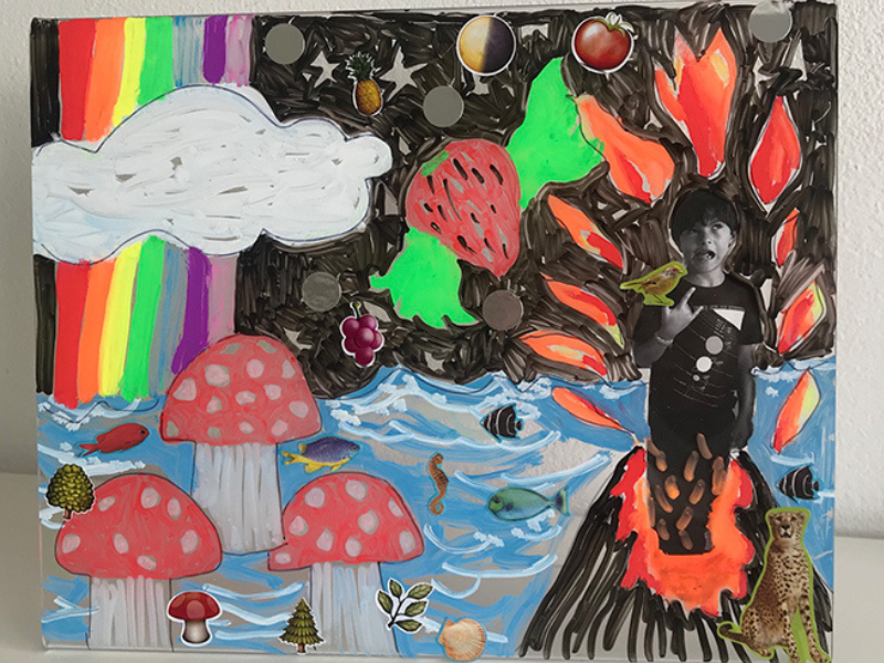 Ages 6-7 | Eclectic Mixed-Media Collage Exploration