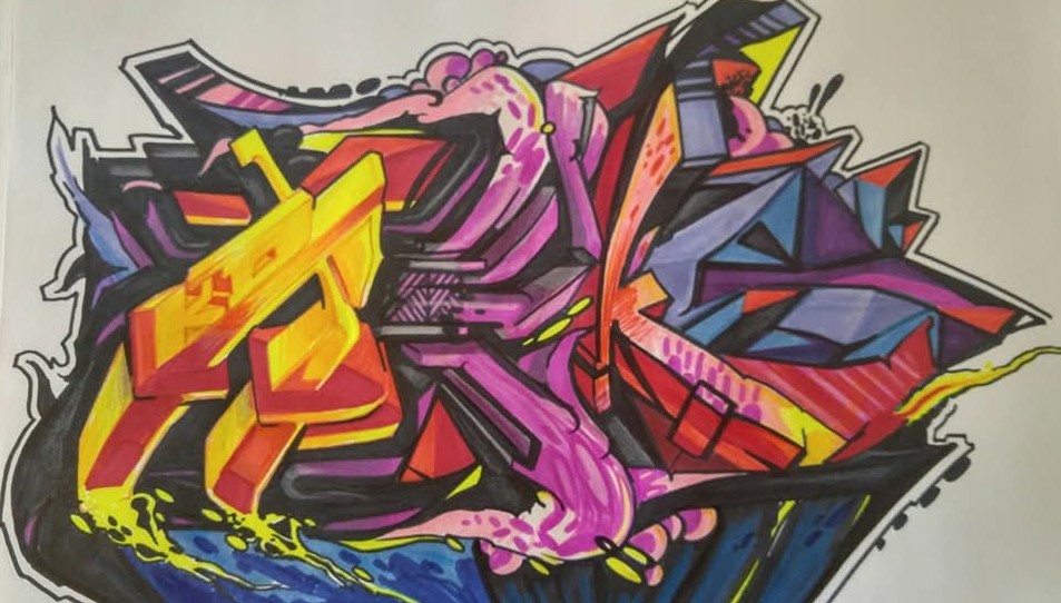 Beginning Graffiti Style Art Drawing