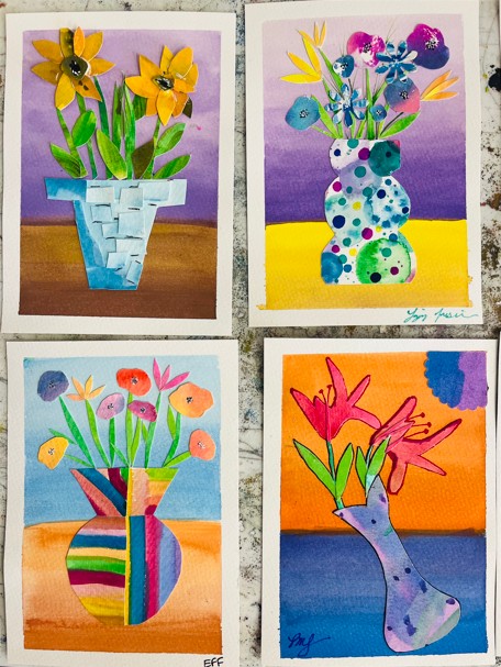 Watercolor Floral Collage