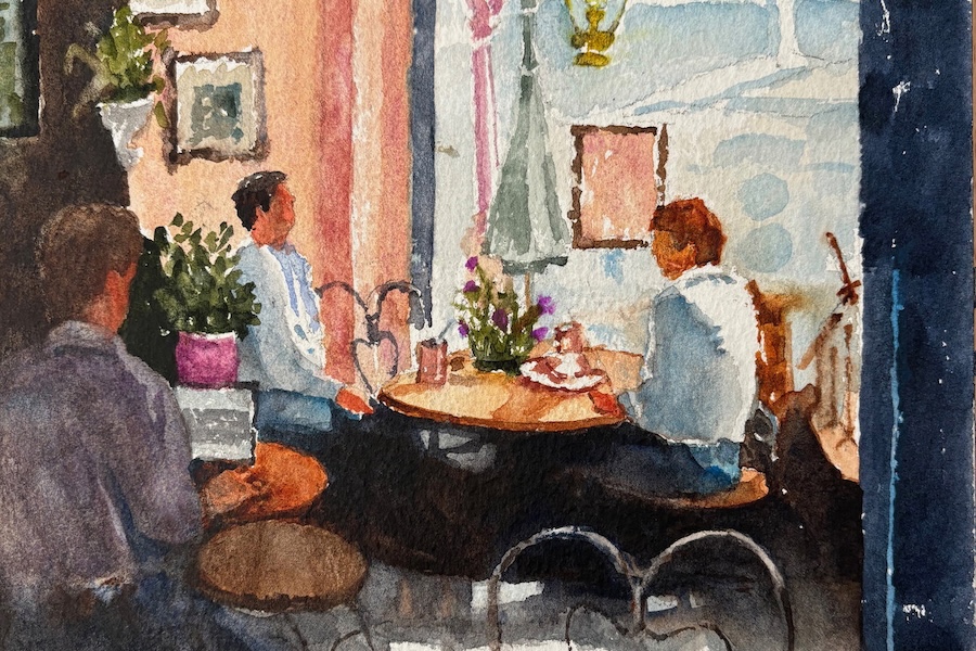 Painting Cafe Charm in Watercolor
