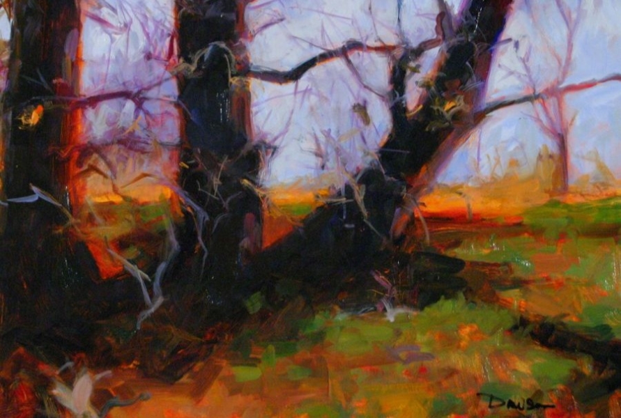 Landscape Painting with Oil and Pastel