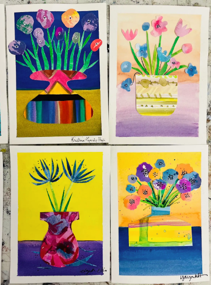 Watercolor Floral Collage